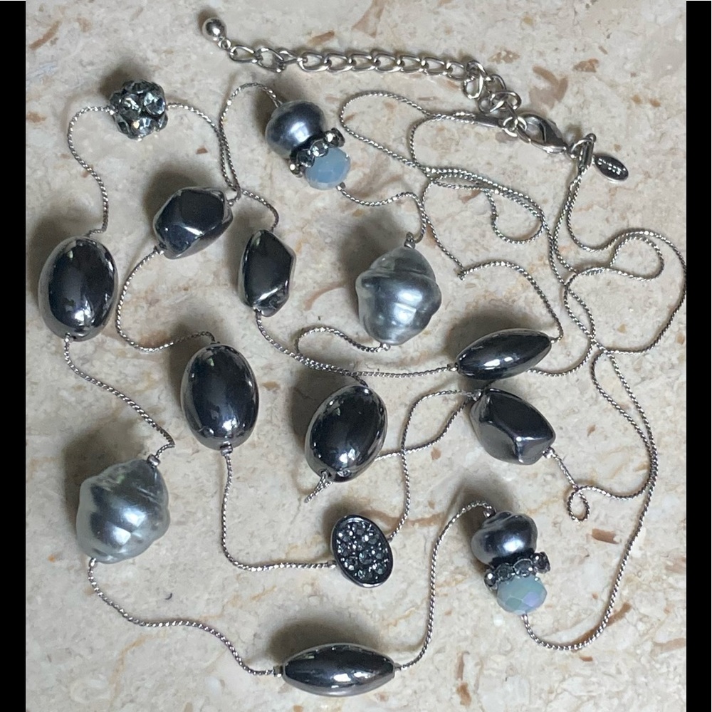 CHICO’S Double Layer Crystal Bead Necklace